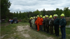 Учения по тушению лесных пожаров в Шумерлинском лесничестве