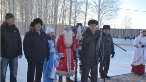 Открытие новой хоккейной коробки в МБОУ «Среднекибечская СОШ»