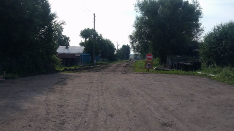 Строительство автомобильной дороги в д. Синь-Суръял на территории Ойкас-Кибекского сельского поселения