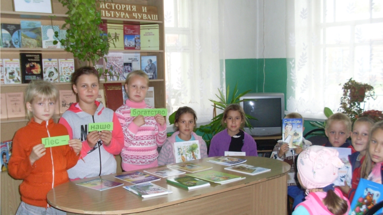Для юных читателей Новоайбесинской бибилотеки проведен час экологии «Берегите лес»