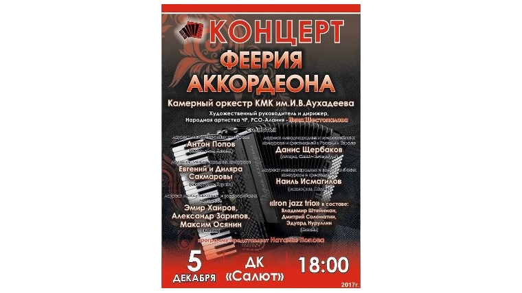 В рамках Международного проекта «Феерия аккордеона» в Чебоксарах состоится Фестиваль исполнителей на баяне, аккордеоне, гармони