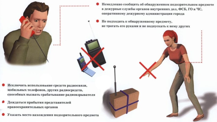 Действия граждан при обнаружении предмета, похожего на взрывное устройство