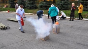 В рамках месячника гражданской защиты состоялась пожарная эстафета среди структурных подразделений Городской клинической больницы № 1