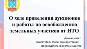 О ходе проведения аукционов и работы по освобождению земельных участков от НТО