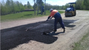 Ямочный ремонт автомобильных дорог в Мариинско-Посадском районе