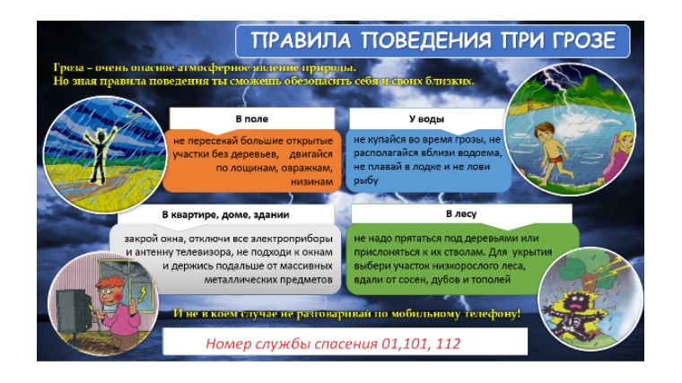 Московский район: как вести себя при молнии и грозе