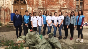 «Волонтеры Победы» Ядринского района присоединились к Всероссийскому субботнику