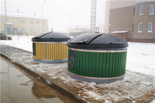 В мкр «Новый город» в Чебоксарах появились заглубленные контейнеры для сбора мусора