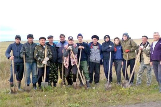 В деревне Сядорга-Сирмы - очередная акция "Посади дерево и сохрани его"