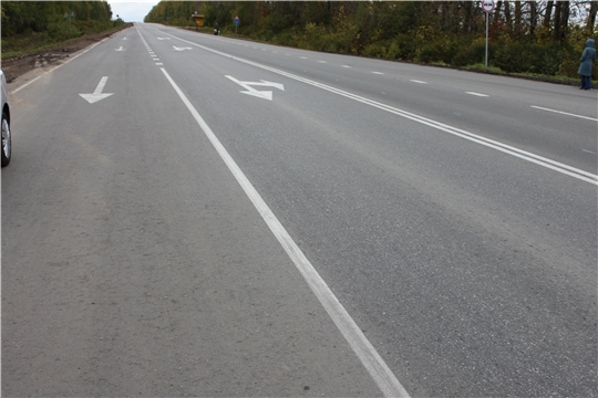 Завершены работы по ремонту  автомобильной дороги Волга-Мариинский Посад, км 17+420 – км 32+950 в Мариинско-Посадском районе Чувашской Республики