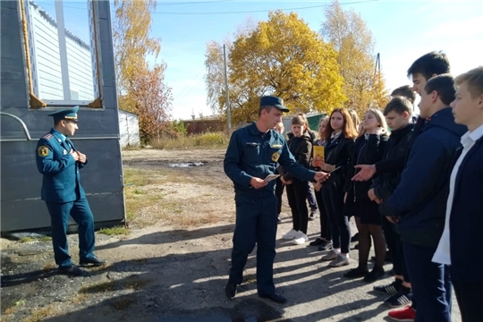 В Порецкой пожарной части прошел урок пожарной безопасности