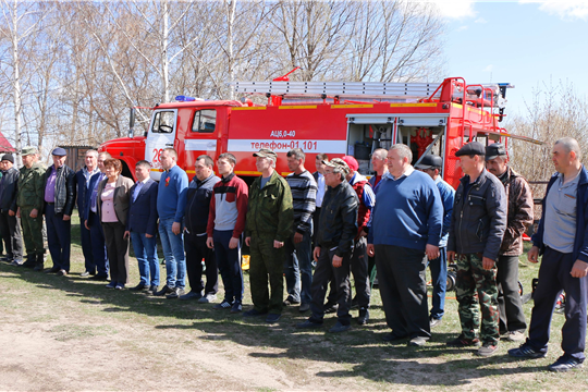 Соревнование среди добровольных пожарных команд Батыревского района