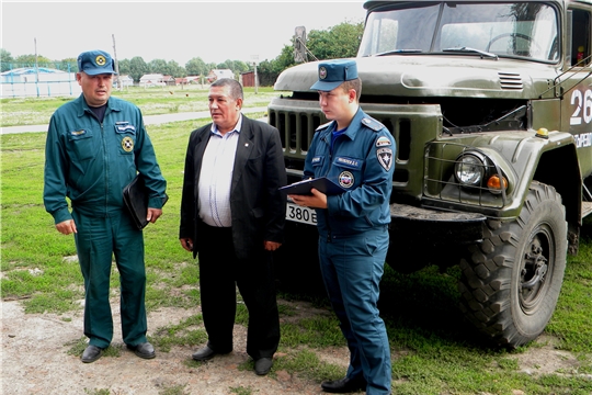 Проверка готовности добровольных пожарных команд Батыревского района к осенне-зимнему периоду