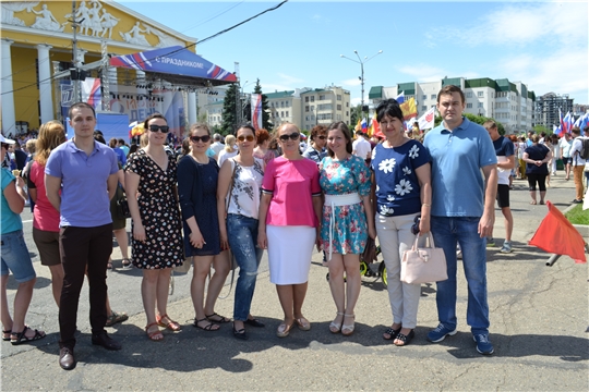Сотрудники Минэкономразвития приняли участие в праздновании Дня России на Красной площади