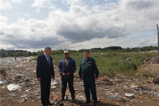 Внезапная проверка министром МЧС Чувашии полигона ТКО в г.Шумерля