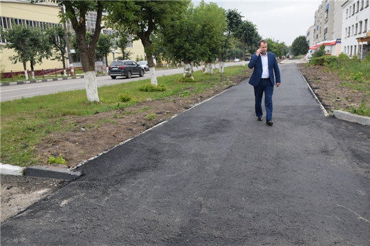 Глава администрации города Шумерля Алексей Григорьев проинспектировал ход дорожных работ