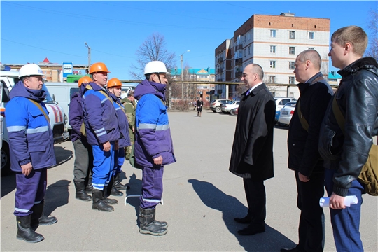 Согласно Плану проведения командно-штабного учения, службы Канашского районного звена ТП РСЧС Чувашской Республики прибыли на построение