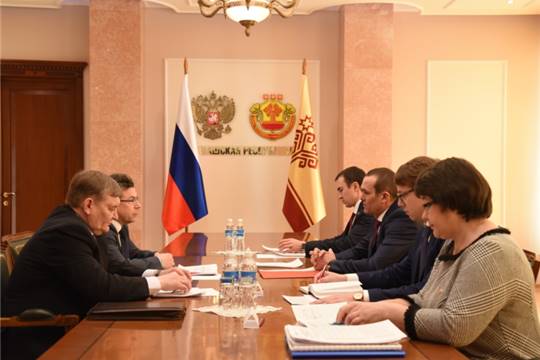 Встреча Главы Чувашии М. Игнатьева с генеральным директором АО «ЭСК РусГидро» В. Кимериным