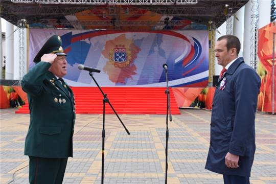 Парад дошколят и юнармейцев на Красной площади г. Чебоксары