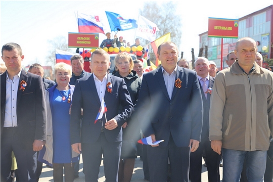 Первомайское шествие в селе Комсомольское