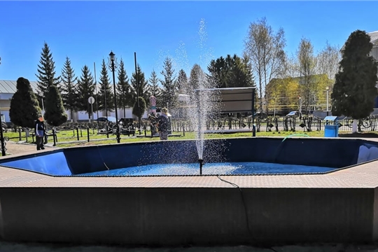 На Первомай в Красночетайском районе заработал фонтан