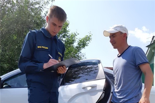 Жителям частного сектора Ленинского района г.Чебоксары напомнили о пожарной безопасности