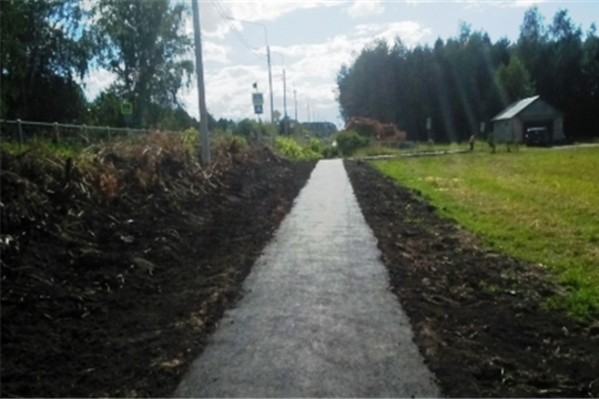 В Канашском районе завершены работы по строительству тротуаров в рамках проекта "Безопасные и качественные автомобильные дороги"