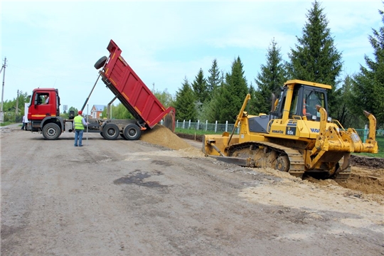 В Моргаушском районе на автомобильной дороге «Изедеркино-Актай» ведутся работы в рамках национального проекта «Безопасные и качественные автомобильные дороги»