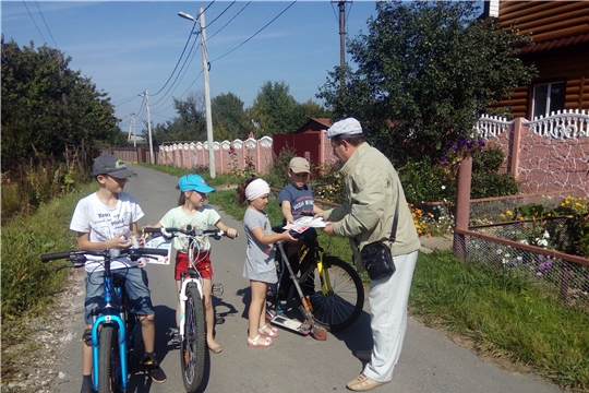 В жилом секторе Московского района г. Чебоксары проведена профилактическая беседа о пожарной безопасности