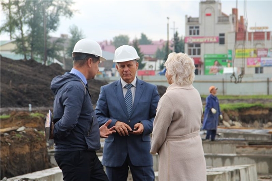 Министр Сергей Кудряшов проинспектировал ход строительства  детского  сада в Цивильске
