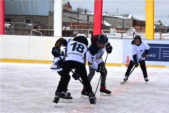 Семейный хоккейный праздник "Люблю папу, маму и хоккей": Новоахпердинское селькое поселение