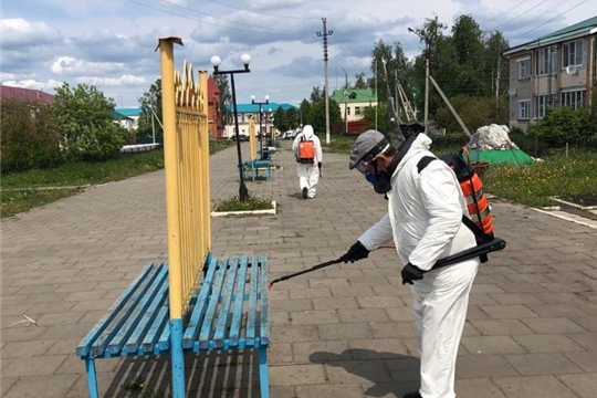 Проведены дезинфекционные мероприятия на открытых простарнаствах