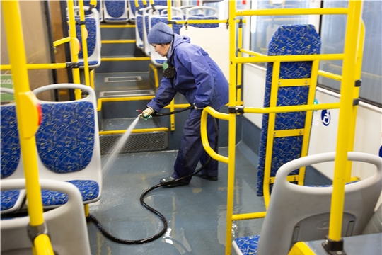 Дезинфекция автобусов и троллейбусов в Чебоксарах проводится 2 раза в день