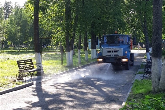 Дезинфекция в городском парке