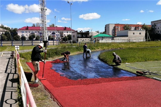 В детско-юношеской спортивной школе города Шумерля продолжаются ремонтные и технические работы