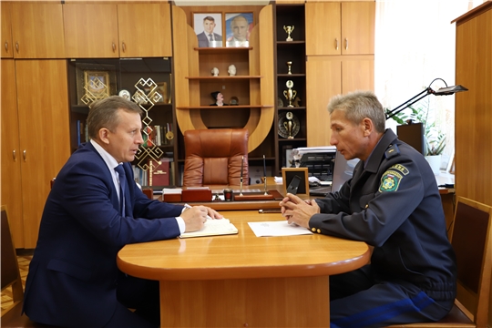 Начальник Гостехнадзора Чувашии Владимир Димитриев с рабочим визитом посетил Комсомольский район