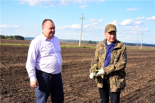 Глава администрации Ибресинского района Сергей Горбунов ознакомился с ходом сезонных полевых работ в агрофирме «Дружба»