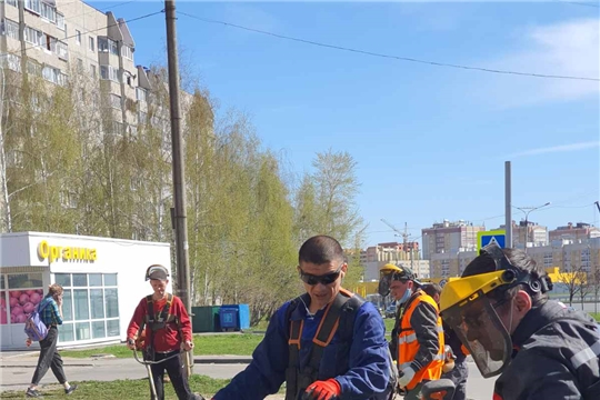 В городе Чебоксары начались работы по покосу травы