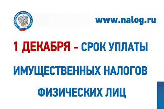 1 декабря 2020 года - срок уплаты имущественных налогов