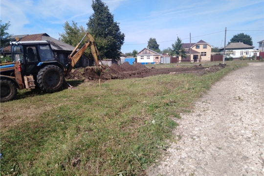 Обустройство детской игровой площадки в деревне Питеркино.