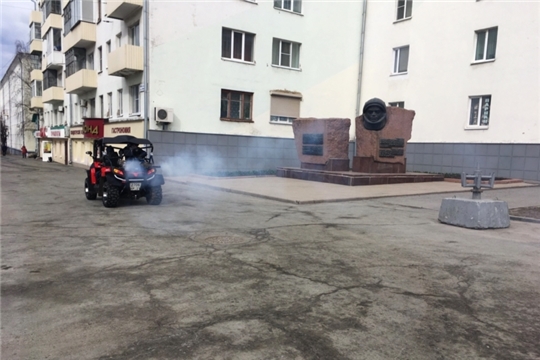 Усилена дезинфекция улично-дорожной сети города Чебоксары
