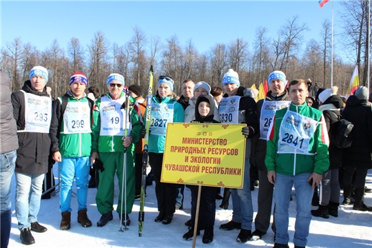 Команда Минприроды Чувашии приняла участие в лыжной гонке «Лыжня России»