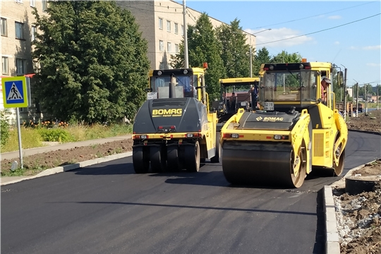 Продолжаются работы по реконструкции автомобильной дороги ул. Фрунзе в г. Канаш