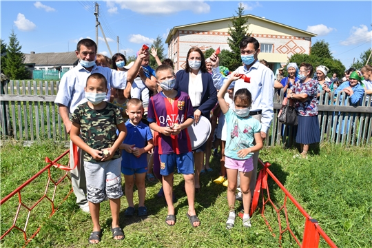 Открытие детской игровой площадки в д. Старые Мадики Моргаушского района  в рамках проектов инициативного бюджетирования