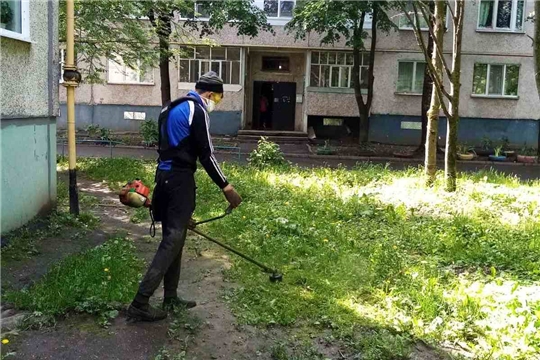 В столице Чувашии идет первая волна покоса травы