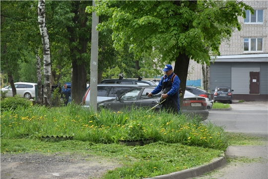 Работники жилищно-коммунального блока продолжают мероприятия по покосу травы