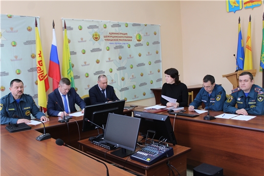 Заседание районной комиссии по предупреждению и ликвидации ЧС и обеспечению пожарной безопасности Шемуршинского района