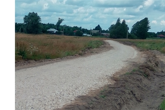 Завершен ремонт грунтовой дороги по улице Сосновка