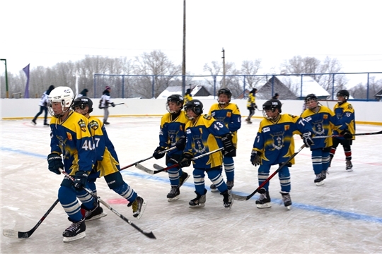 В рамках программы «Добрый лед» в Батыревском районе открылась новая хоккейная коробка