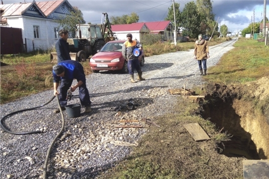 В деревне Тегешево по улице Ленина отремонтировали водопровод